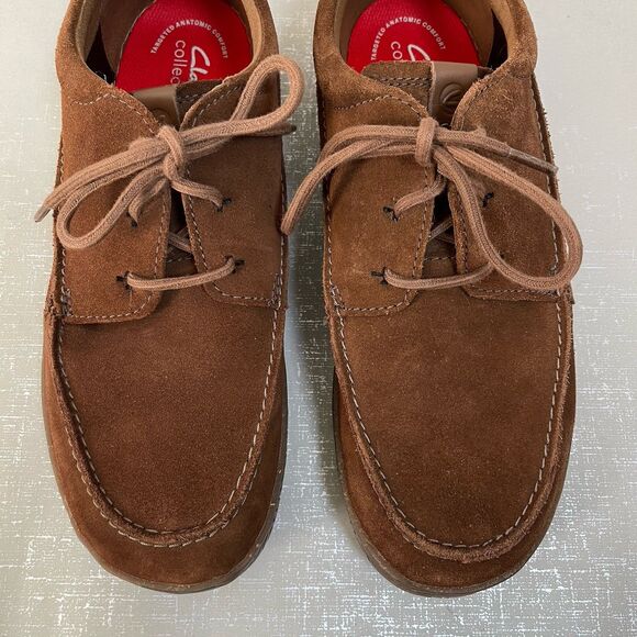 Clarks Hodson Mens 9 M Brown Suede Oxford Shoes Comfort Lace Up Loafers main image 15